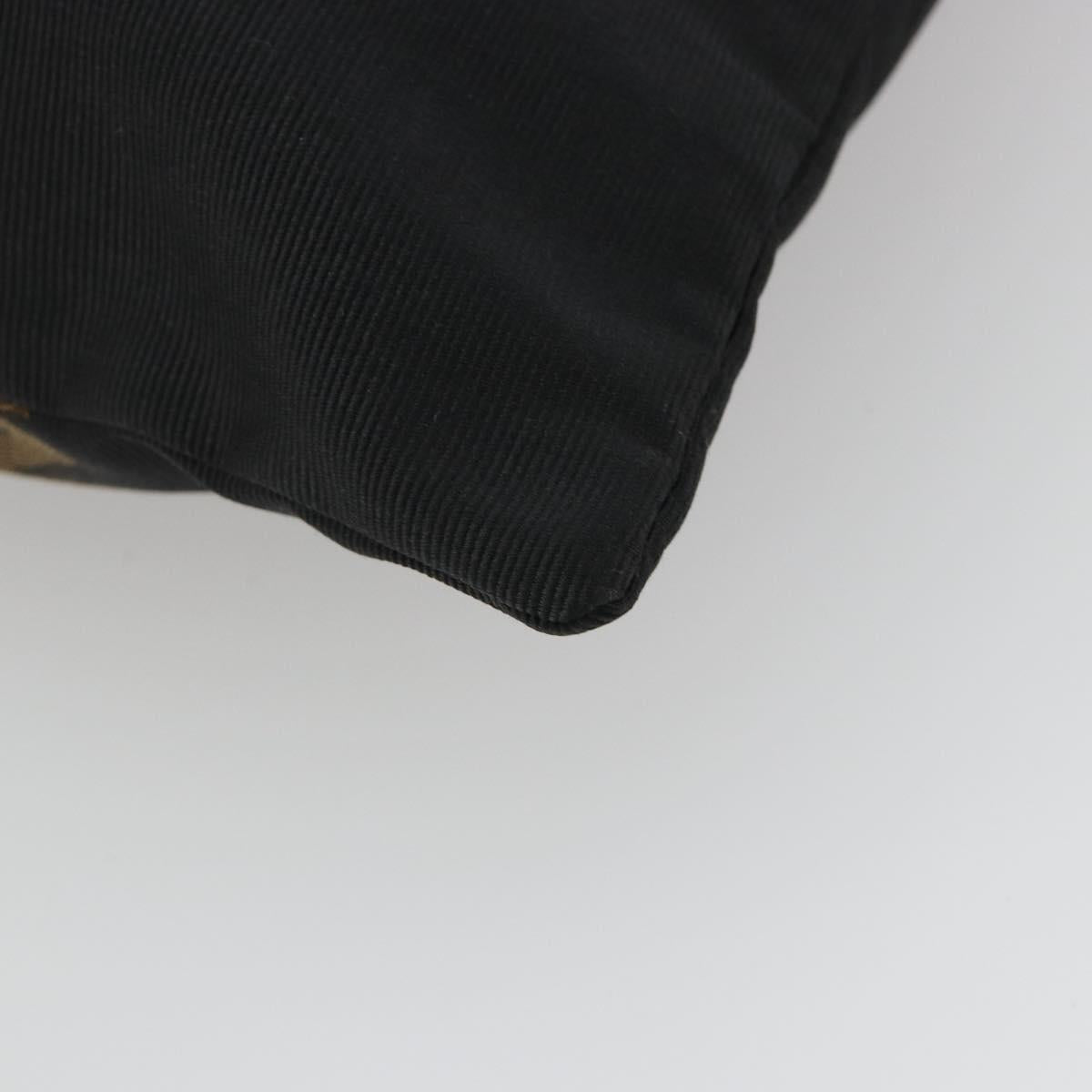 FENDI Tote Bag Canvas Black Gold Auth 190475