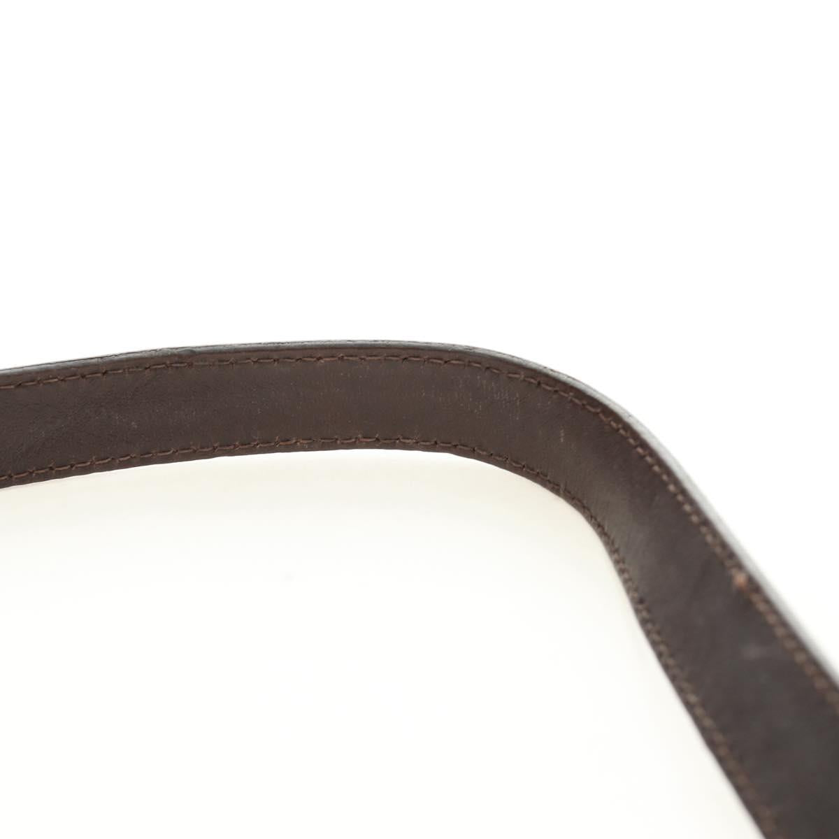 FENDI Zucca Canvas Mamma Baguette Shoulder Bag Black Brown Auth 190478V
