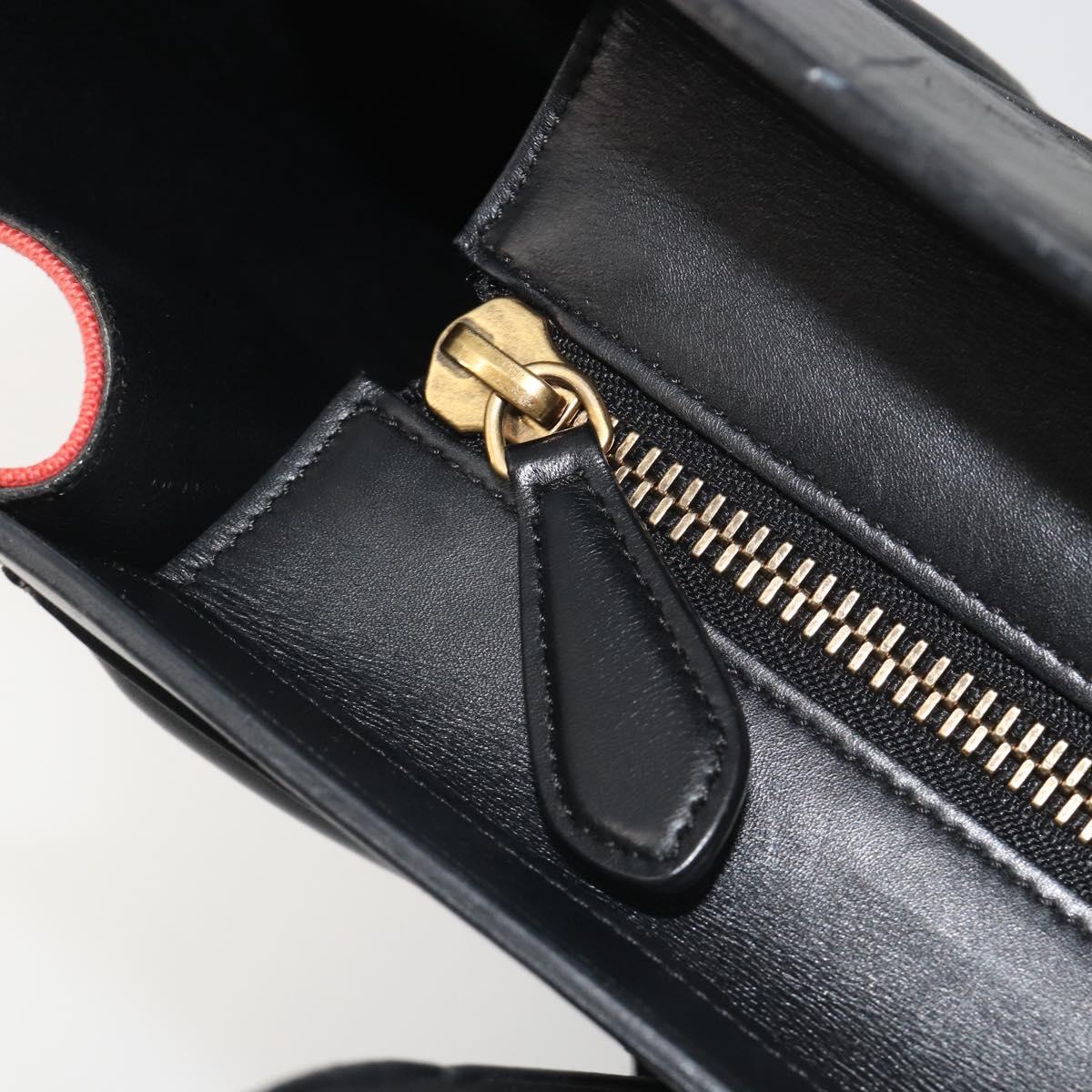 CELINE Luggage Micro Shopper Hand Bag Canvas Beige Gold Auth 190479A
