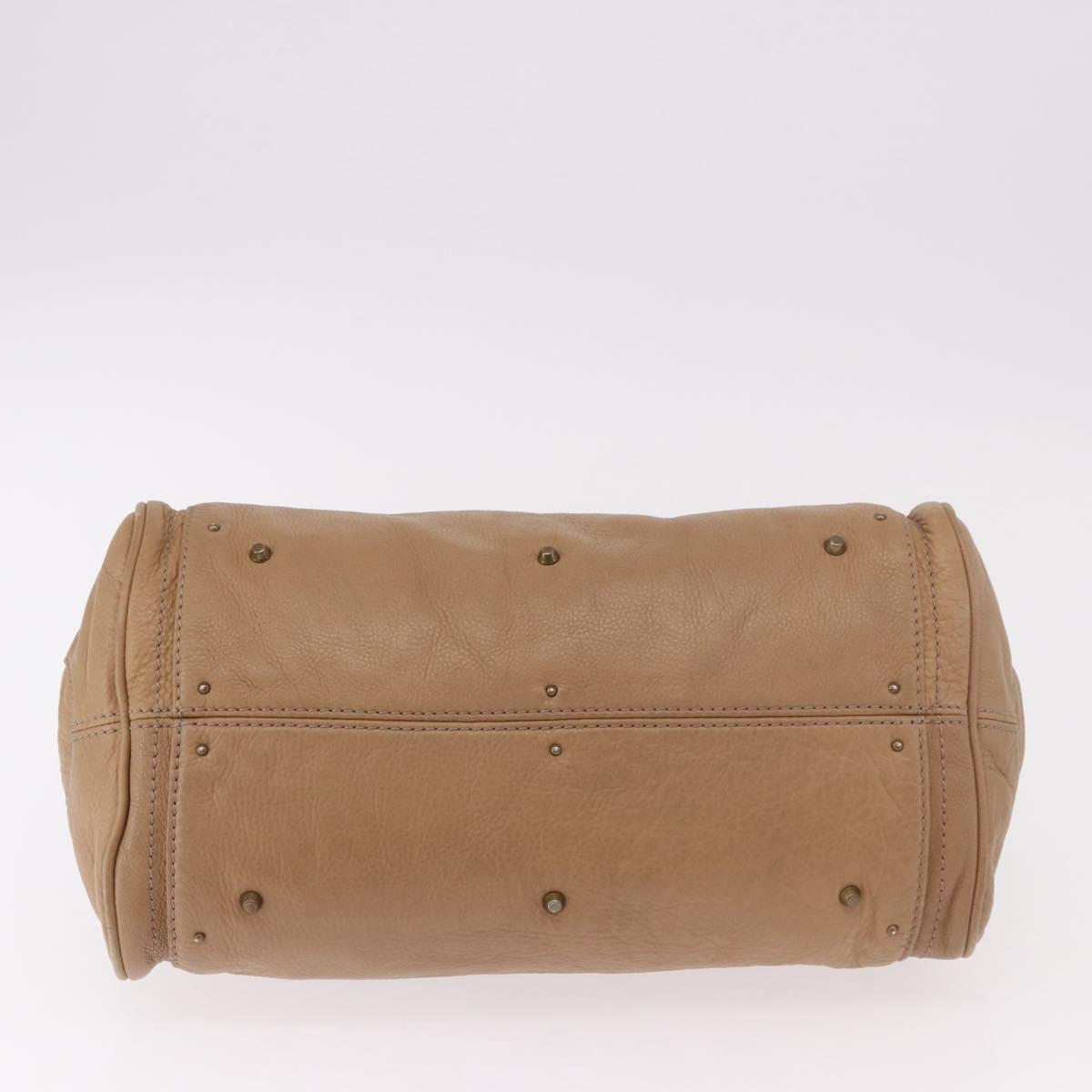 Chloe Paddington Hand Bag Leather Beige Gold Silver Auth 190482V