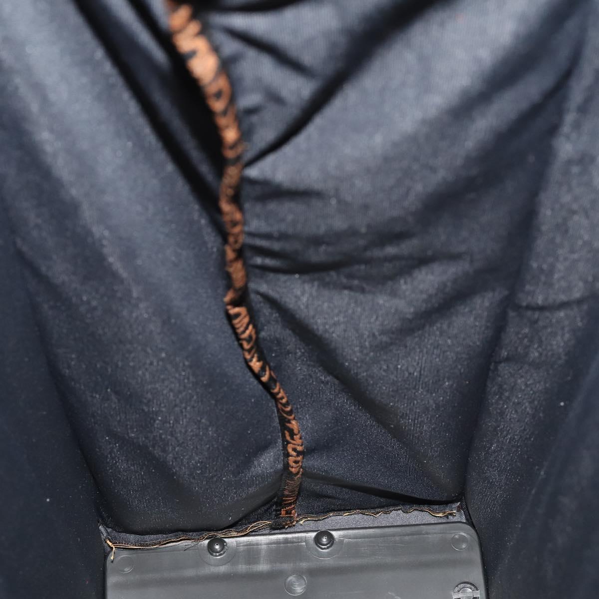 FENDI Zucca Canvas Carry Bag Black Brown Auth 190485