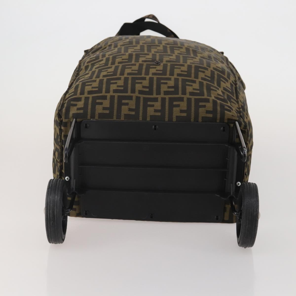 FENDI Zucca Canvas Carry Bag Black Brown Auth 190485