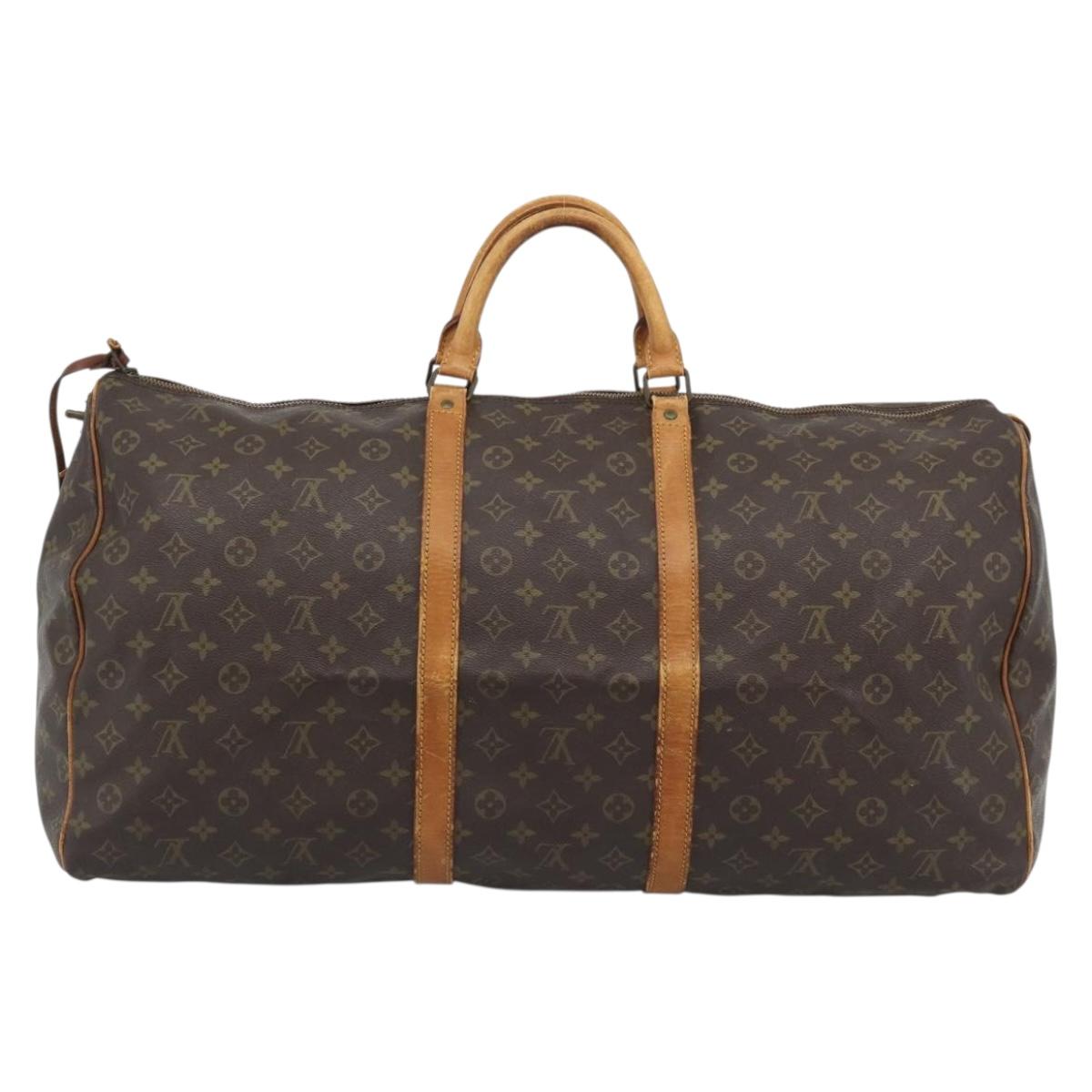 LOUIS VUITTON Monogram Keepall 60 Boston Bag M41422 LV Auth 190488