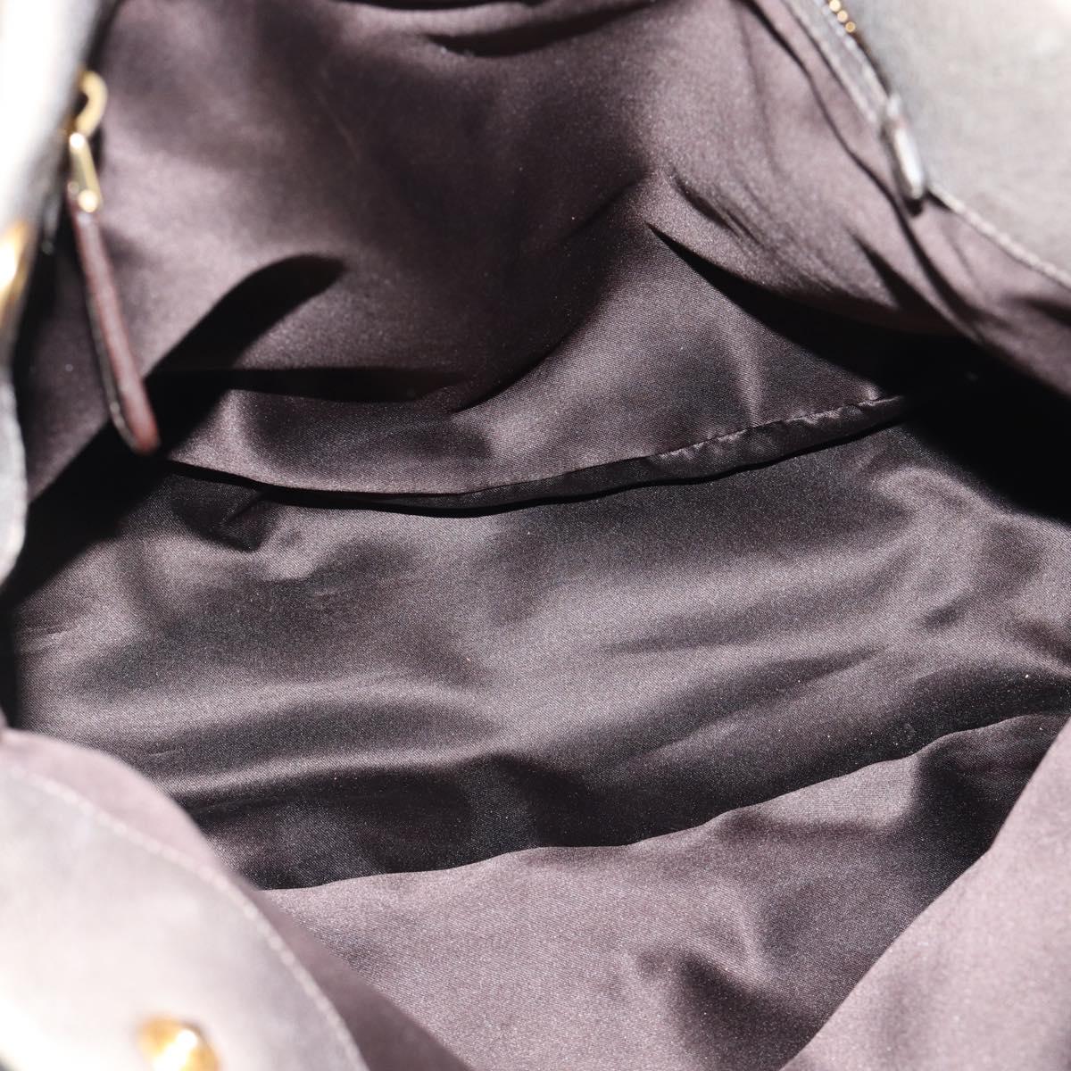 Miu Miu Tote Bag Leather Gray Gold Auth 190489A