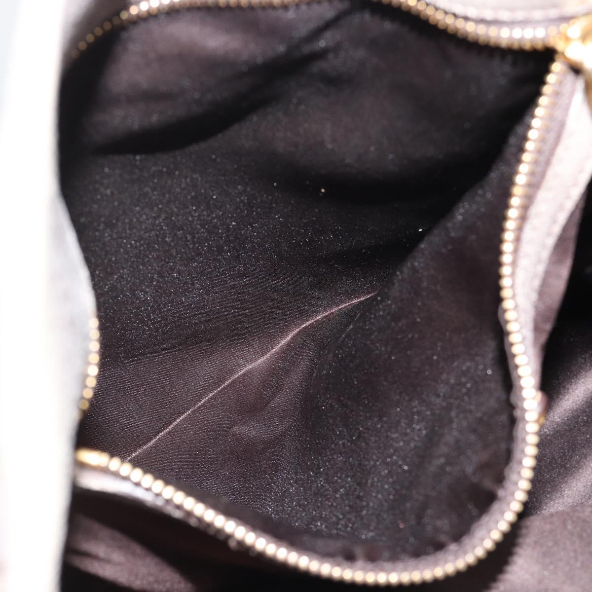 Miu Miu Tote Bag Leather Gray Gold Auth 190489A