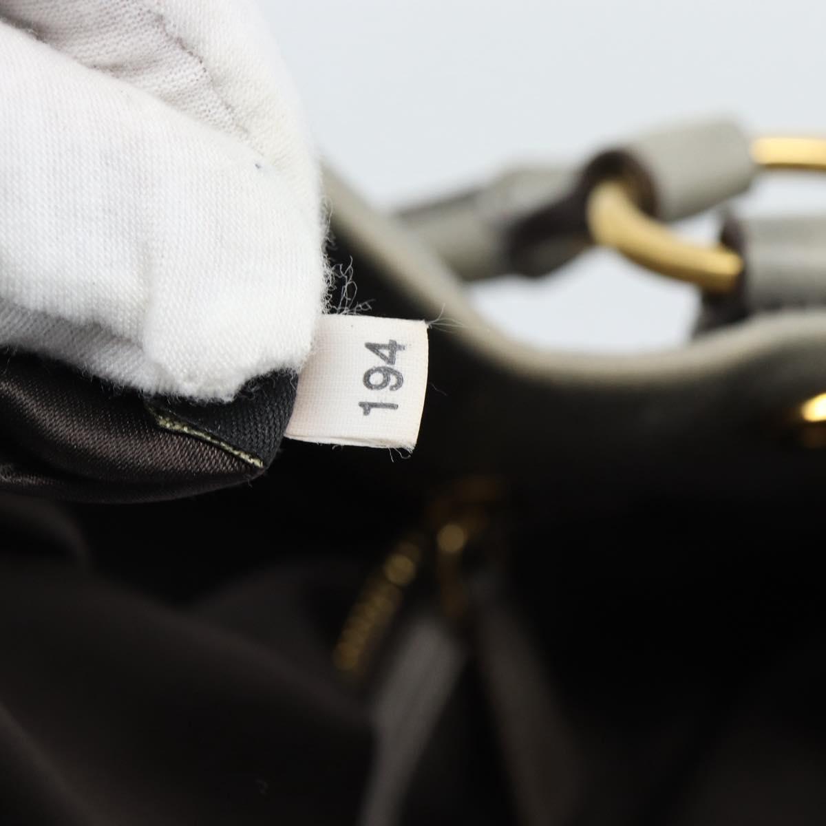 Miu Miu Tote Bag Leather Gray Gold Auth 190489A