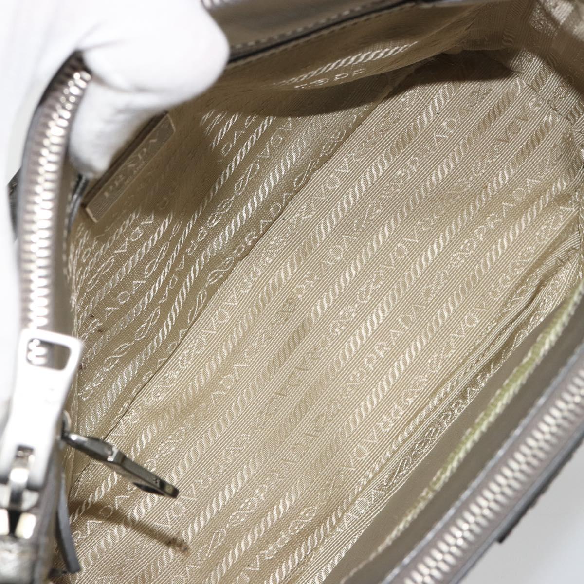 PRADA Galleria Hand Bag Safiano Leather 2way Silver Auth 190490A