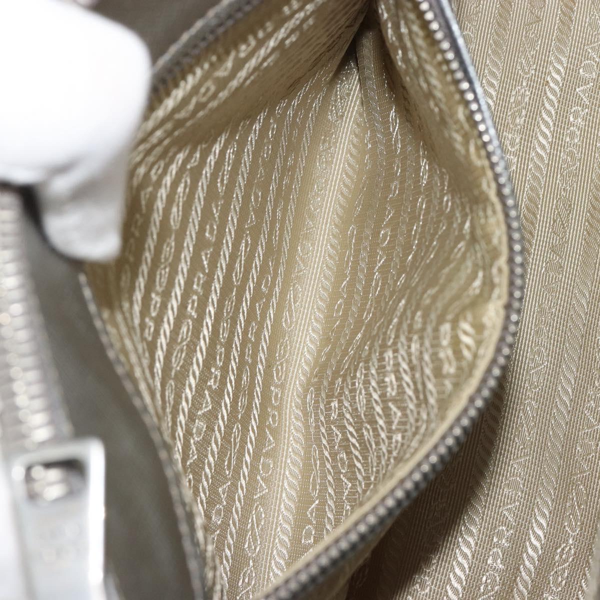 PRADA Galleria Hand Bag Safiano Leather 2way Silver Auth 190490A