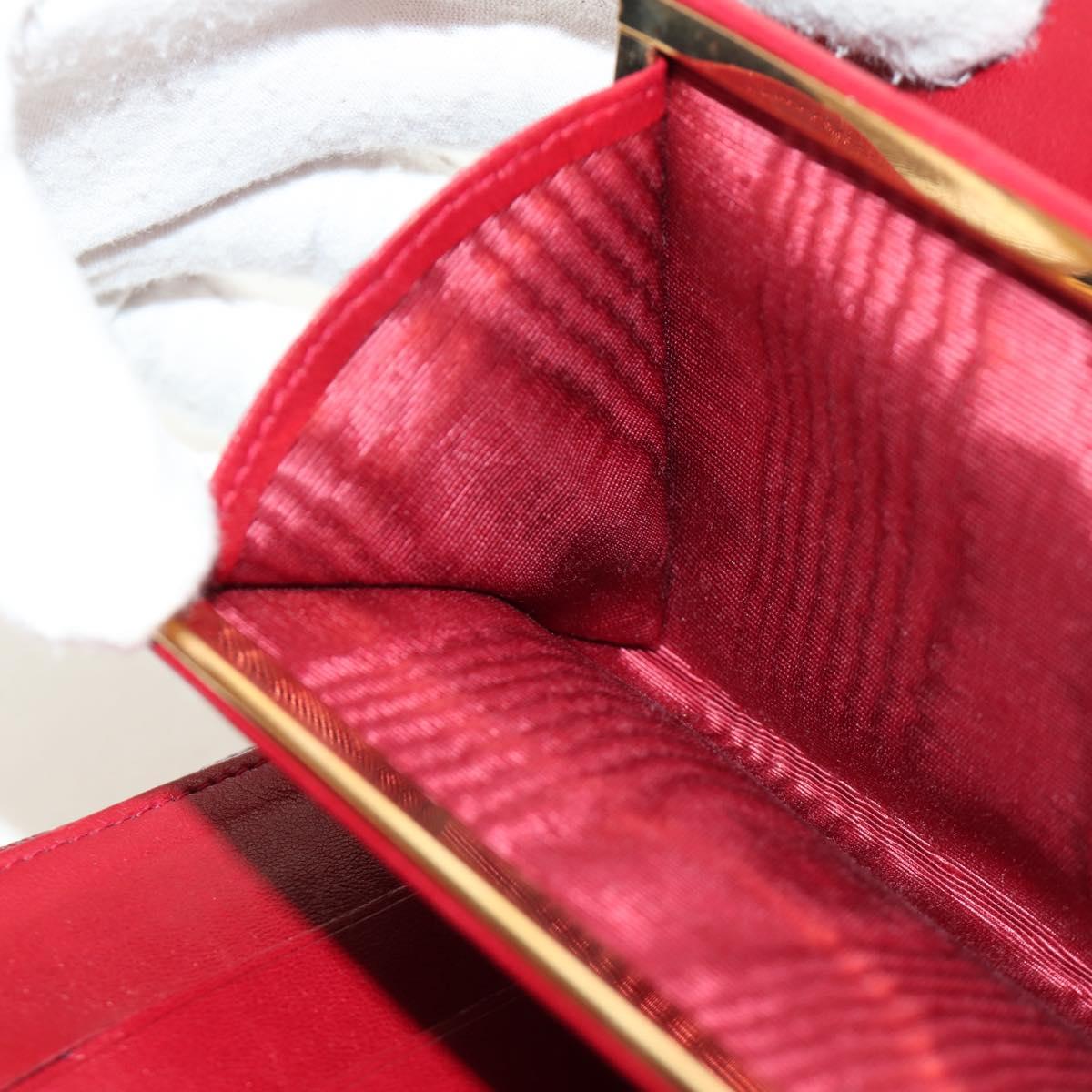 CHANEL COCO Mark Long Wallet Caviar Skin Red Gold CC Auth 190496M