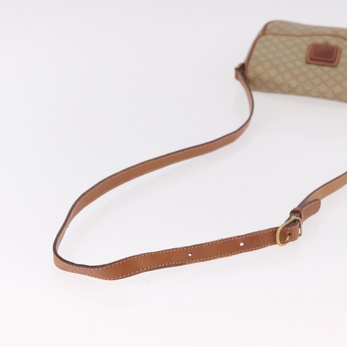 CELINE Macadam Canvas Shoulder Bag PVC Beige Gold Auth 190500