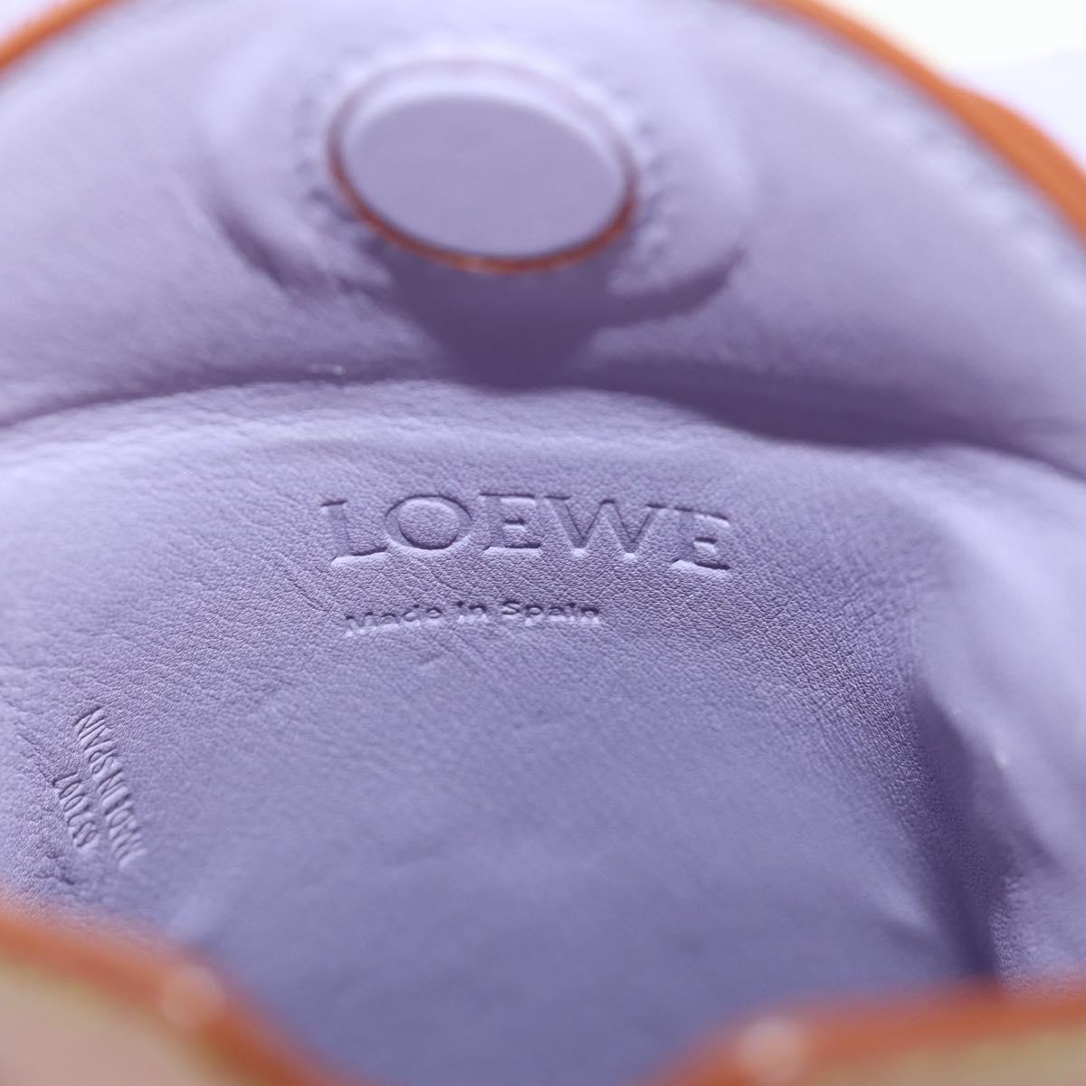 LOEWE Gate Bag Phone Holder Shoulder Bag Leather Pink Silver Auth 190506M