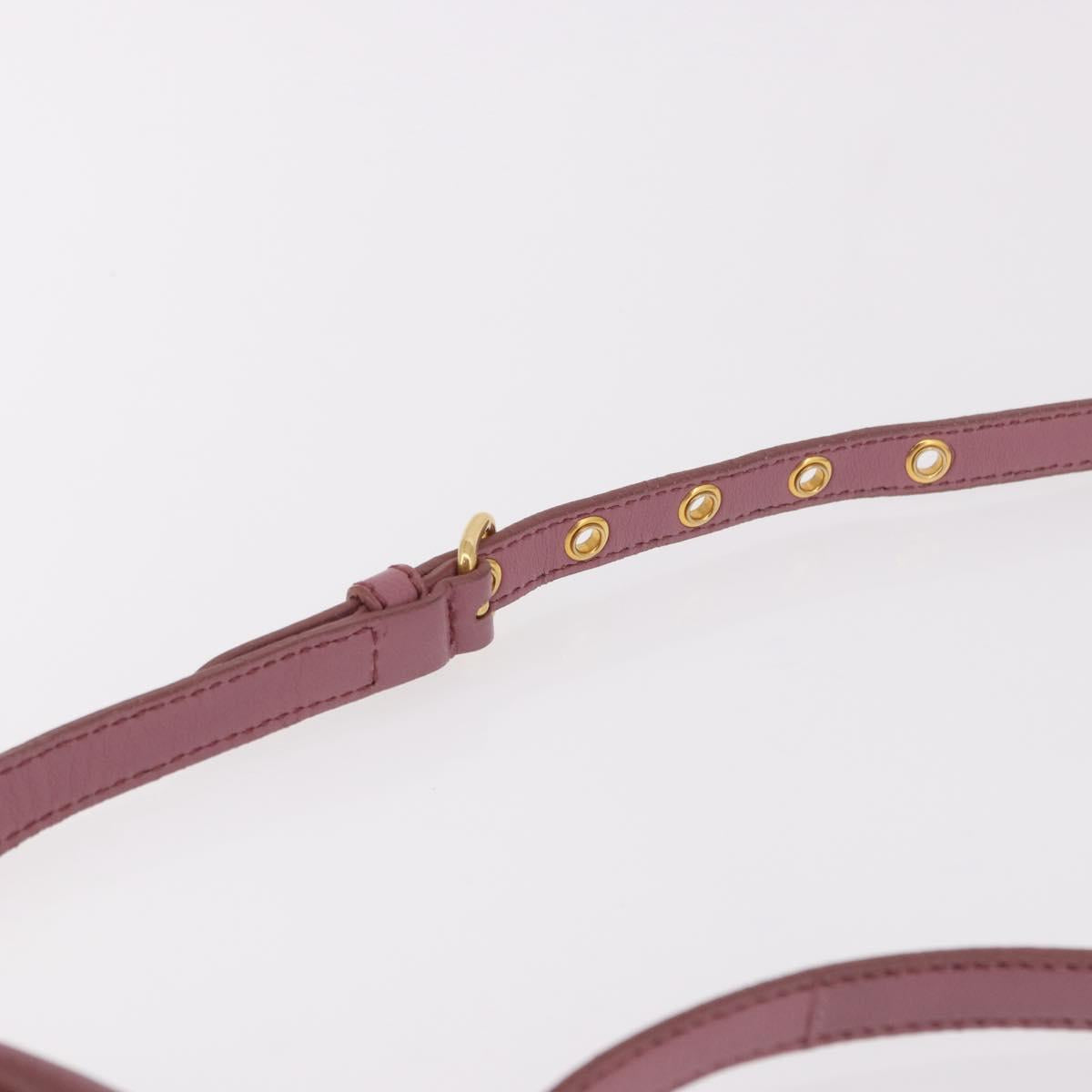 Miu Miu Matelasse Hand Bag Leather 2way Pink Gold Auth 190507A