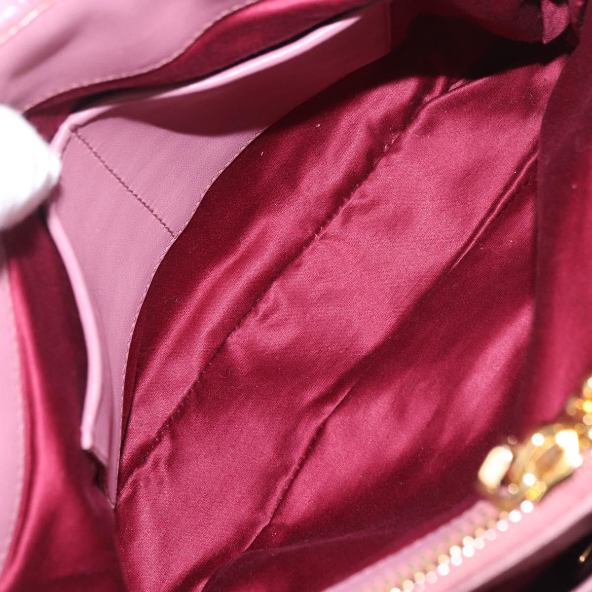 Miu Miu Matelasse Hand Bag Leather 2way Pink Gold Auth 190507A