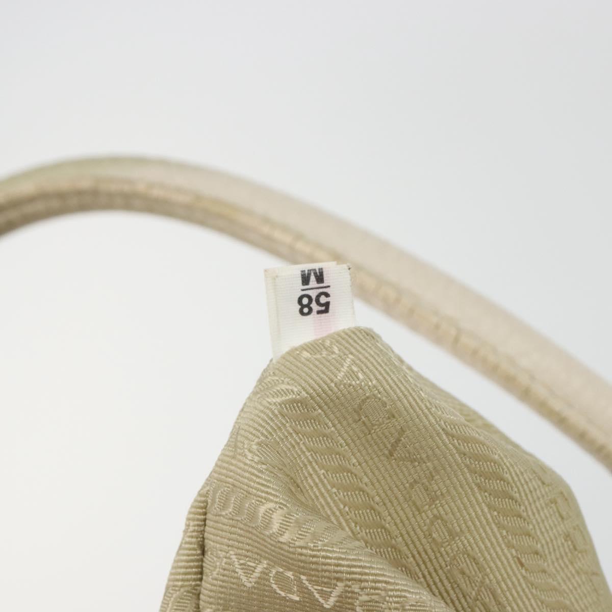 PRADA Hand Bag Vittero Dino Leather 2way White Gold Auth 190508A