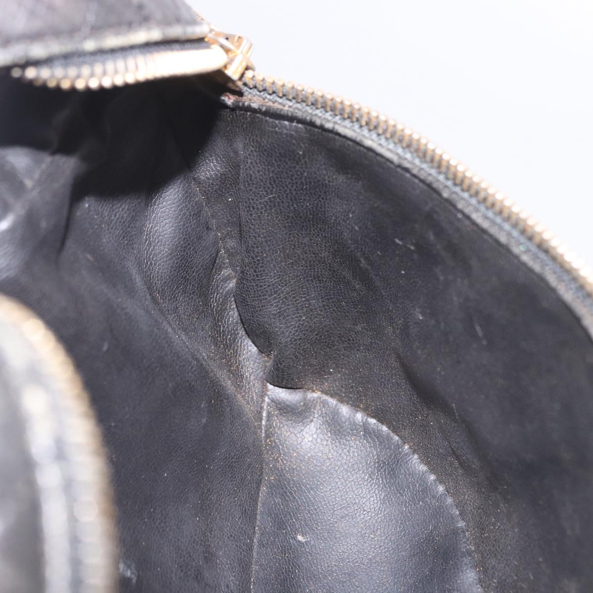 CHANEL Matelasse Body Bag Lamb Skin Black Gold CC Auth 190512