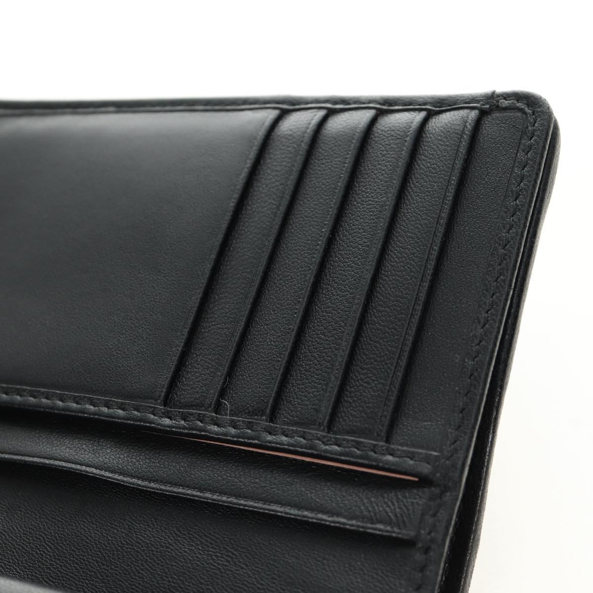 Miu Miu Matelasse Wallet Leather Black Gold Auth 190514M