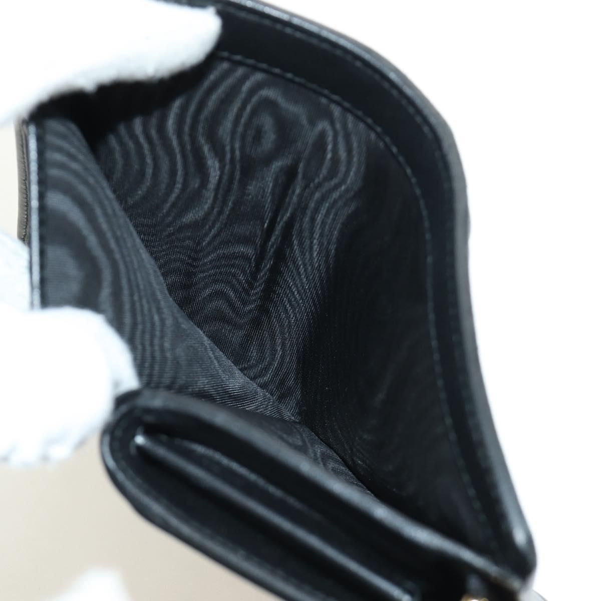 Miu Miu Matelasse Wallet Leather Black Gold Auth 190514M