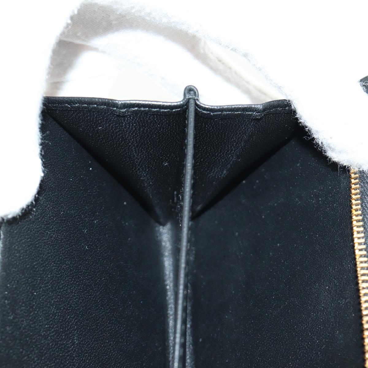 Miu Miu Matelasse Wallet Leather Black Gold Auth 190514M