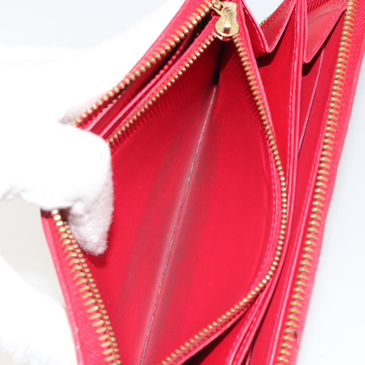 LOUIS VUITTON Monogram Vernis Zippy Wallet Long Rouge M91572 LV Auth 190517