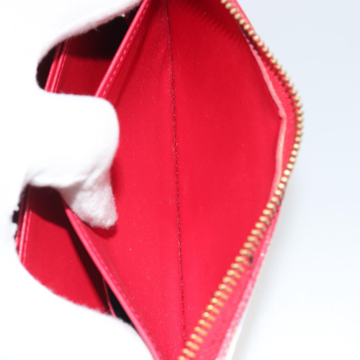 LOUIS VUITTON Monogram Vernis Zippy Wallet Long Rouge M91572 LV Auth 190517