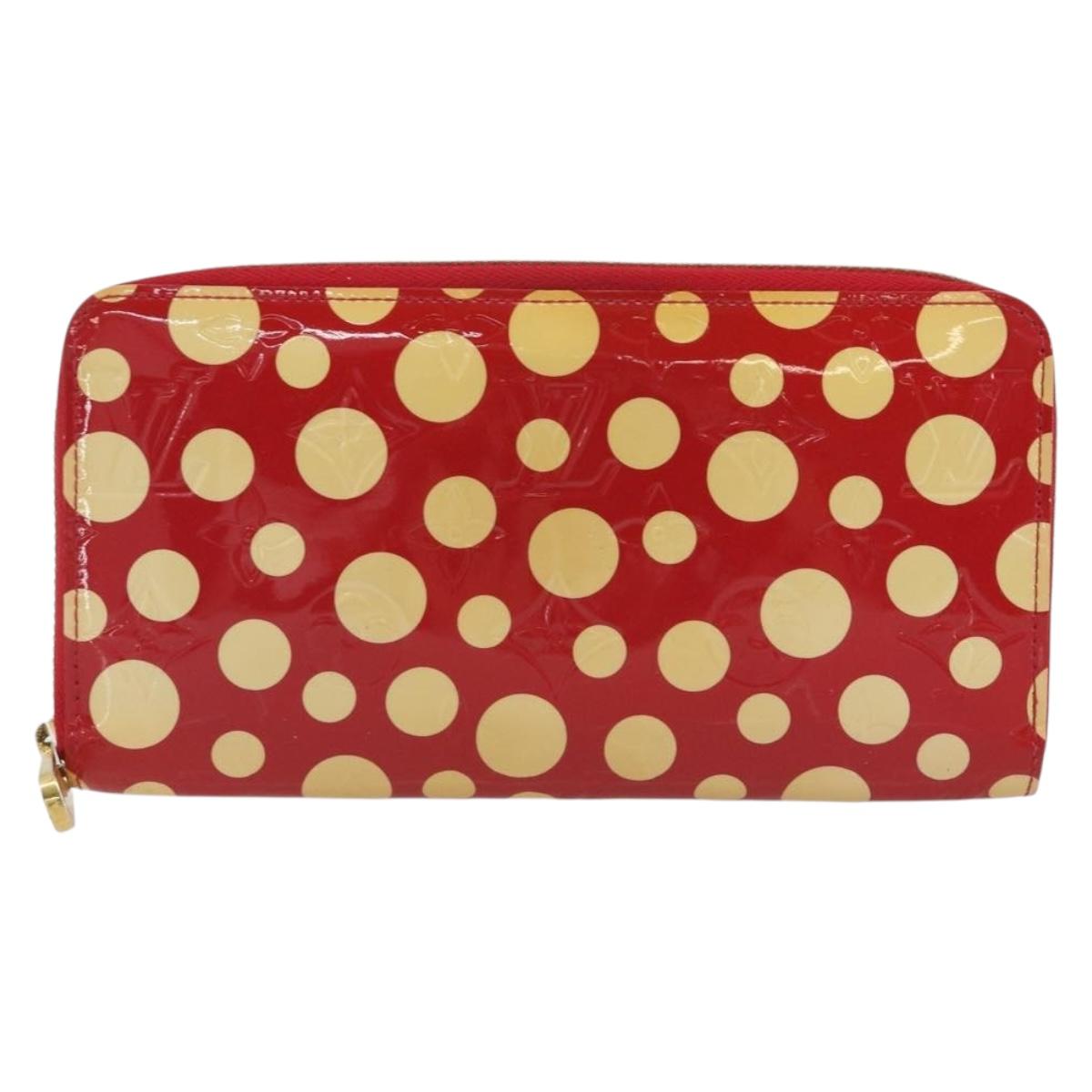 LOUIS VUITTON Monogram Vernis Zippy Wallet Long Rouge M91572 LV Auth 190517