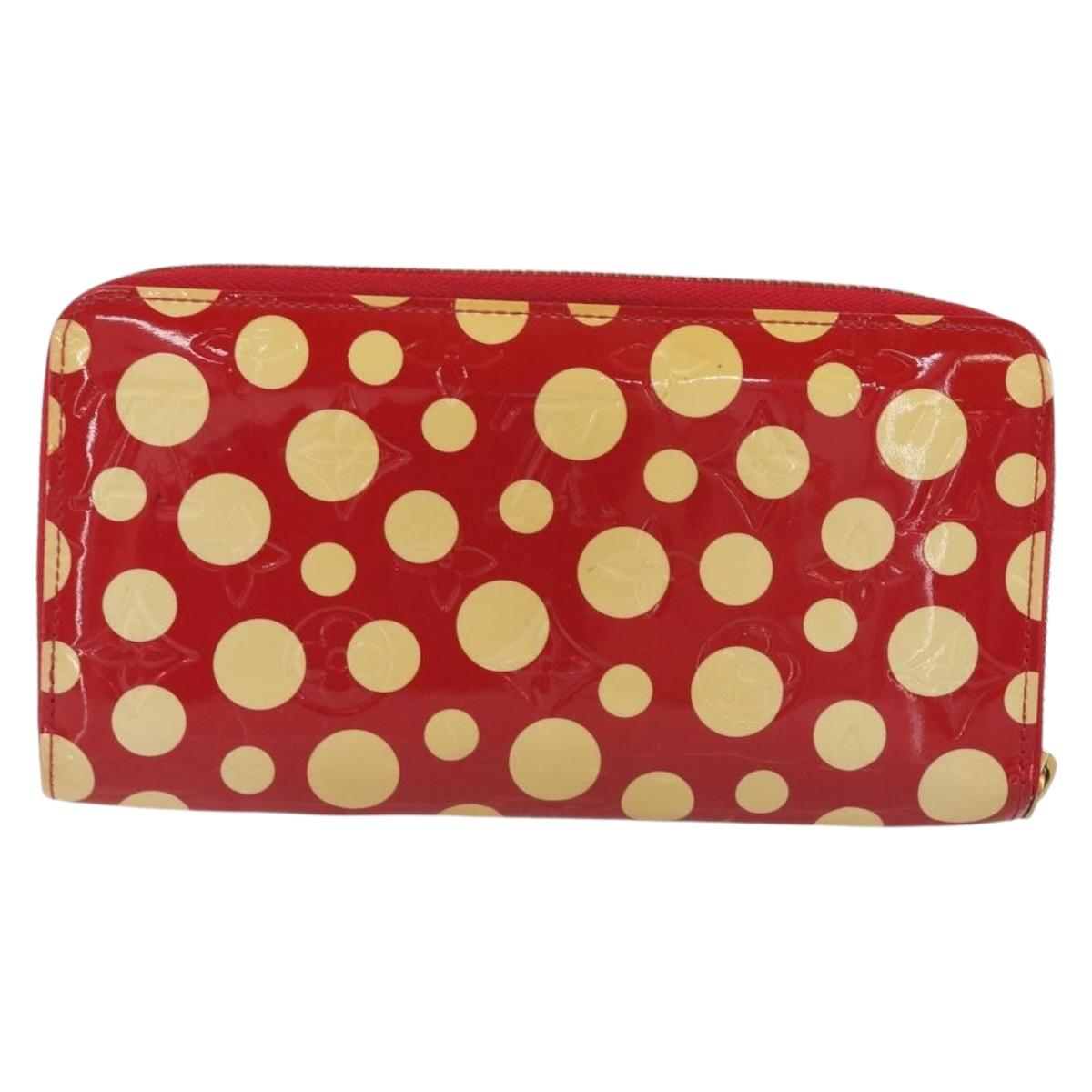 LOUIS VUITTON Monogram Vernis Zippy Wallet Long Rouge M91572 LV Auth 190517