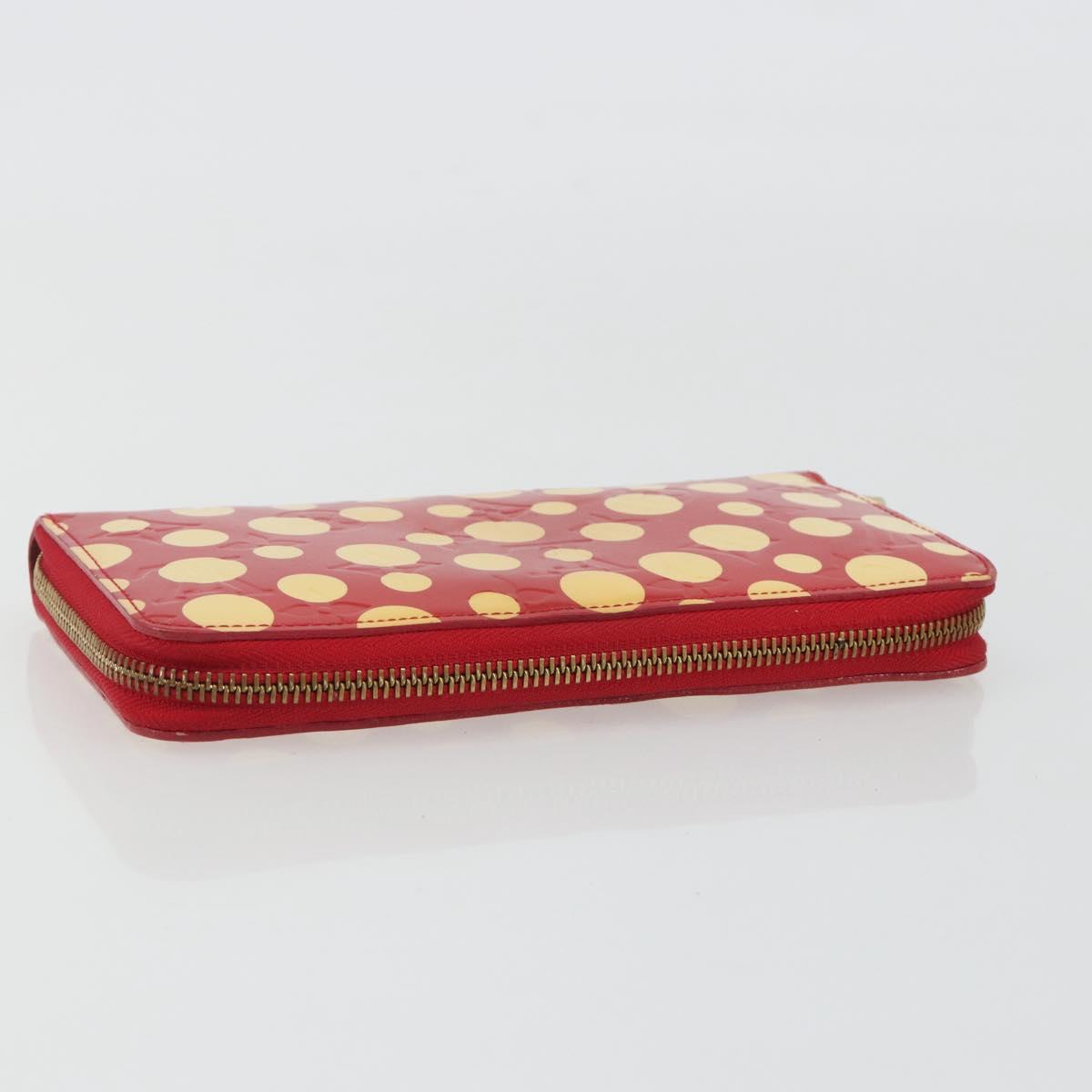 LOUIS VUITTON Monogram Vernis Zippy Wallet Long Rouge M91572 LV Auth 190517