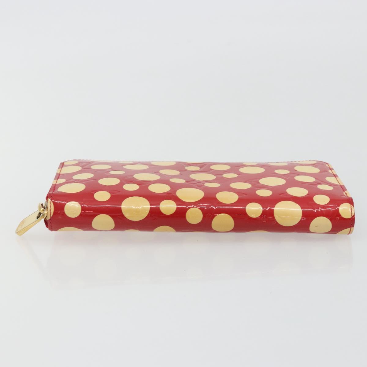 LOUIS VUITTON Monogram Vernis Zippy Wallet Long Rouge M91572 LV Auth 190517
