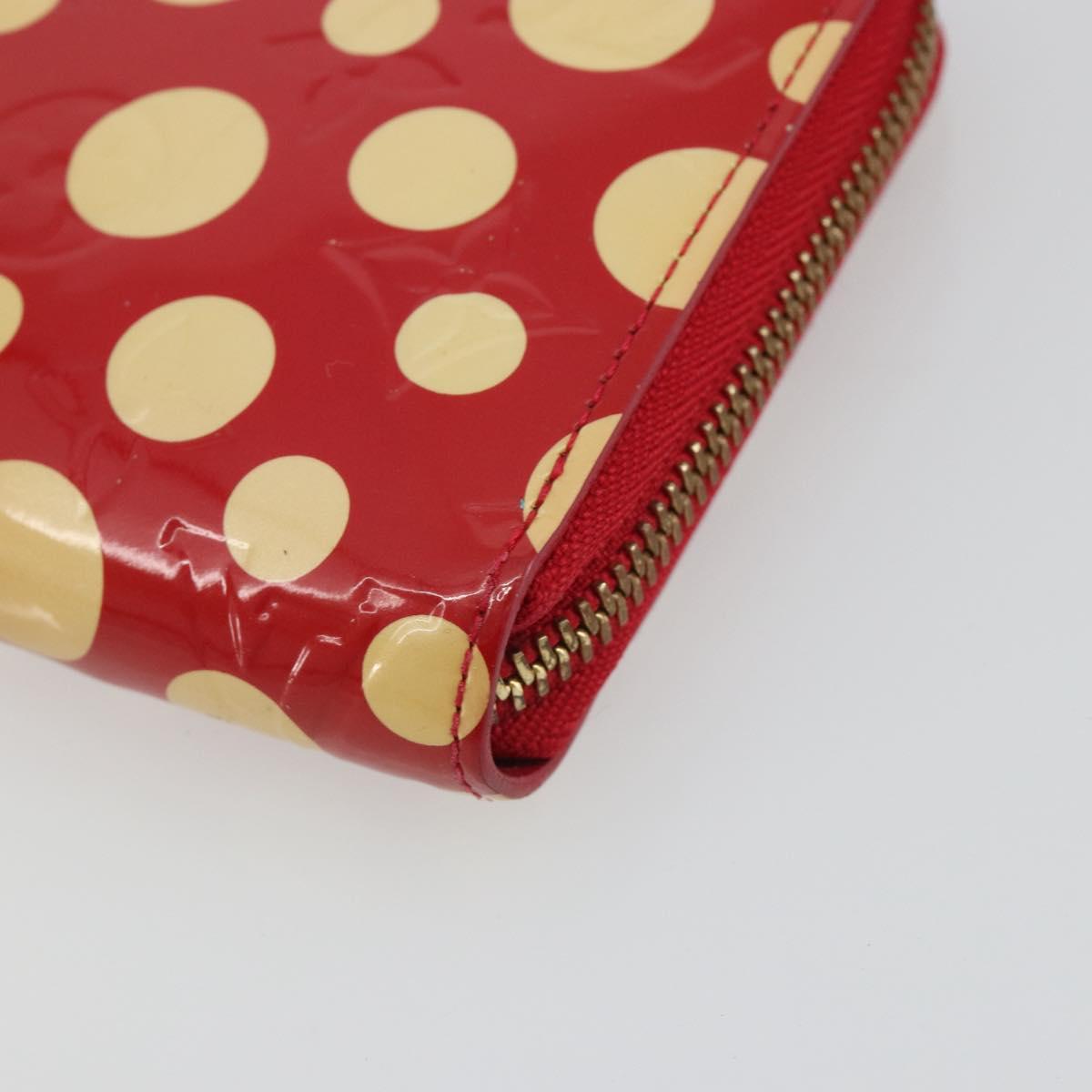 LOUIS VUITTON Monogram Vernis Zippy Wallet Long Rouge M91572 LV Auth 190517