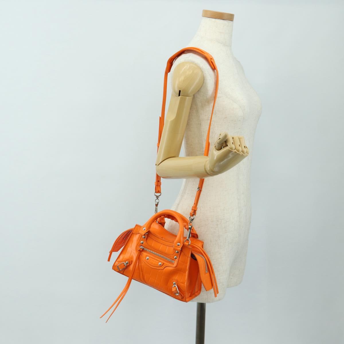 BALENCIAGA Classic City Mini Hand Bag Leather 2way Orange 638524 Auth 190519SM