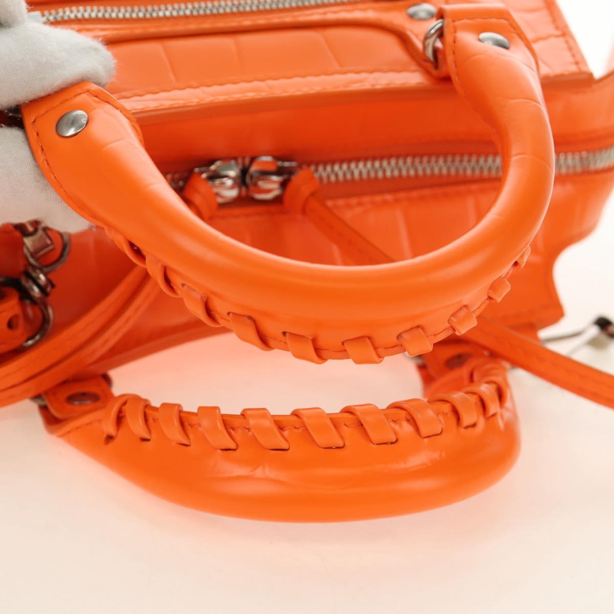 BALENCIAGA Classic City Mini Hand Bag Leather 2way Orange 638524 Auth 190519SM