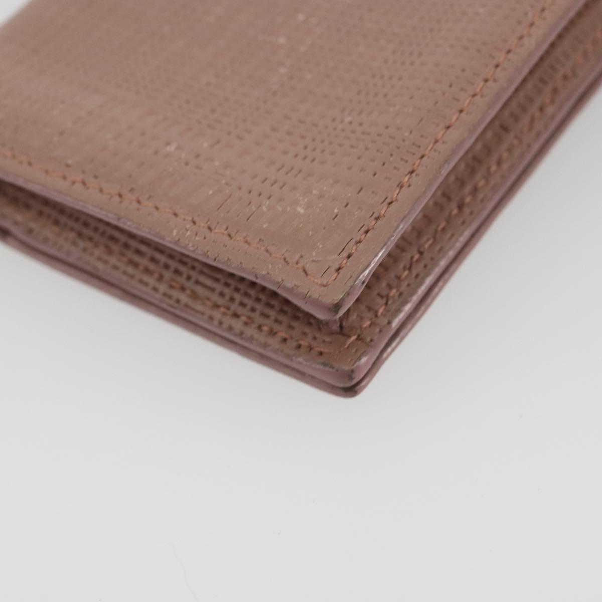 LOEWE Card Case Leather Pink Gold Auth 190520A