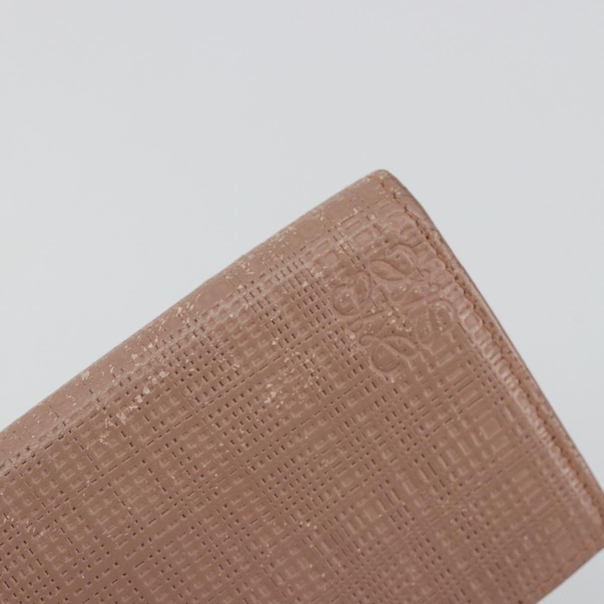 LOEWE Card Case Leather Pink Gold Auth 190520A