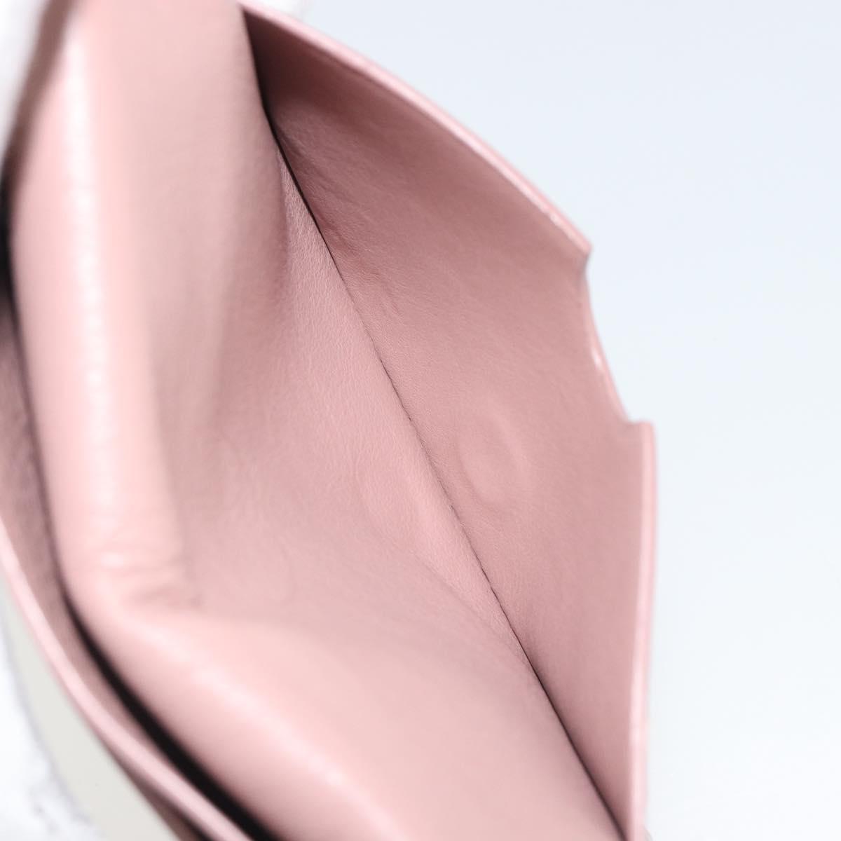 LOEWE Card Case Leather Pink Gold Auth 190520A