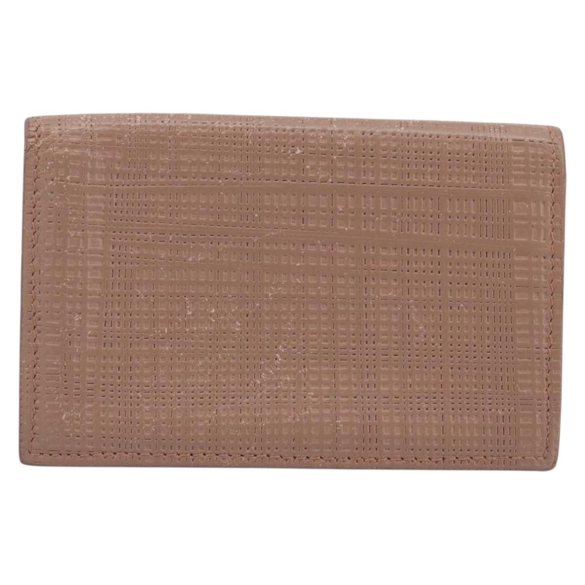 LOEWE Card Case Leather Pink Gold Auth 190520A