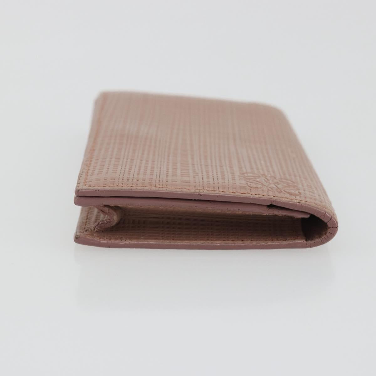 LOEWE Card Case Leather Pink Gold Auth 190520A