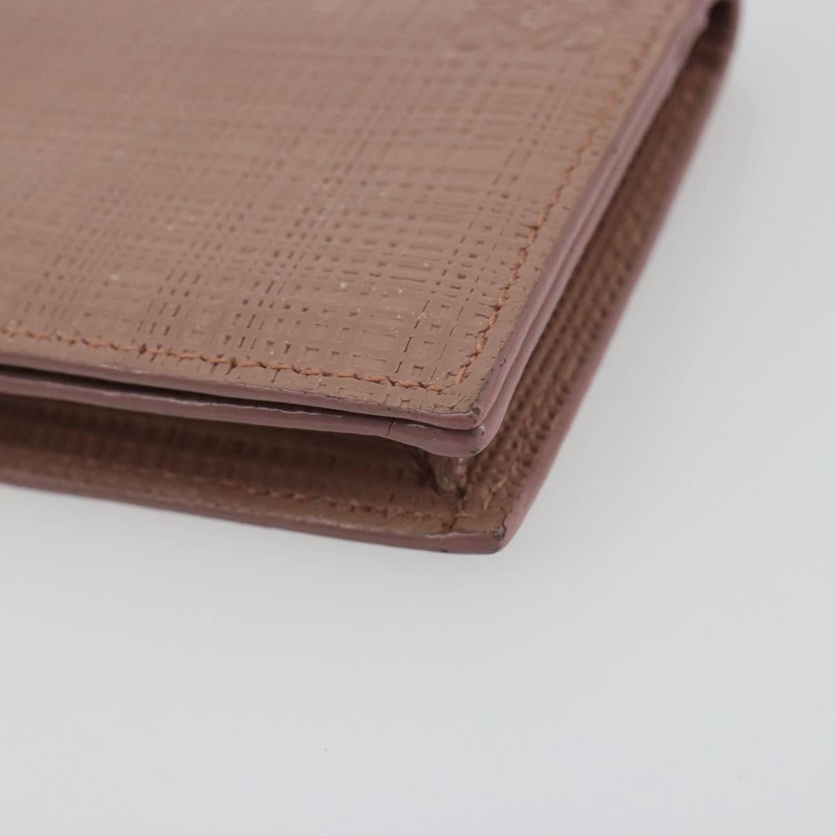 LOEWE Card Case Leather Pink Gold Auth 190520A