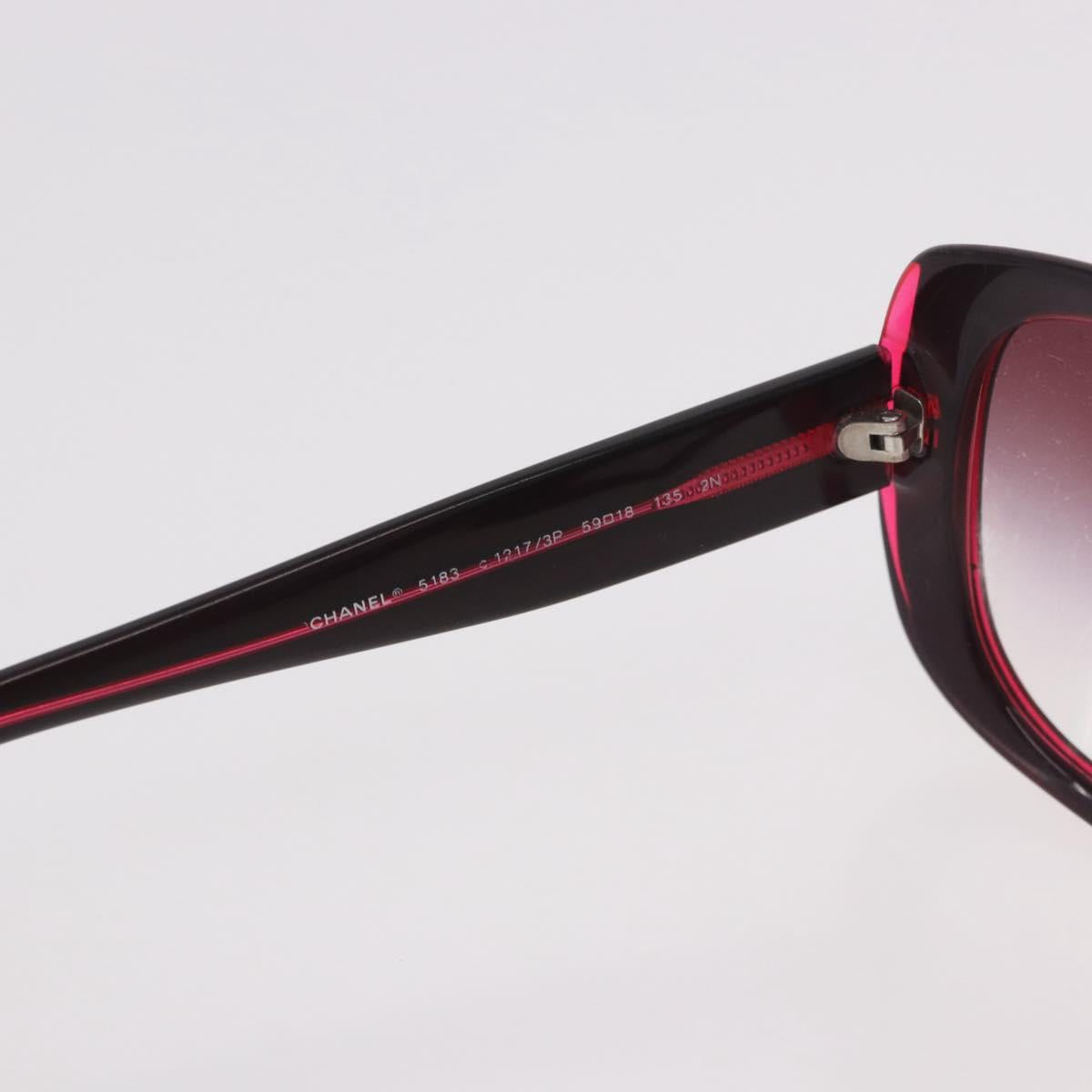 CHANEL Sunglasses Plastic Red CC Auth 190521