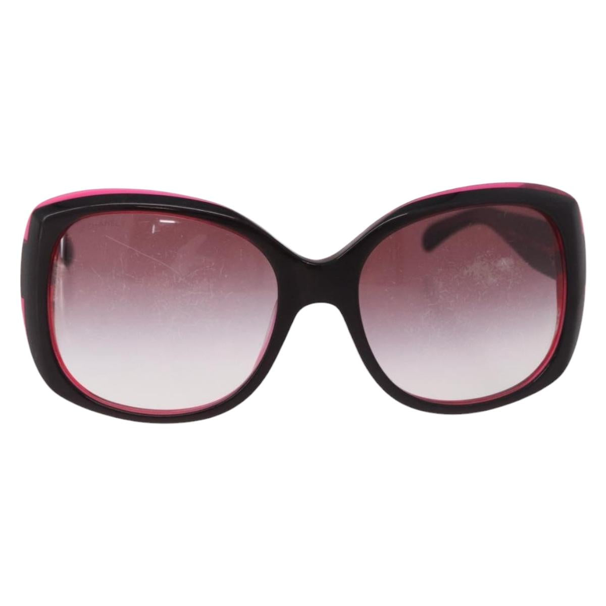 CHANEL Sunglasses Plastic Red CC Auth 190521