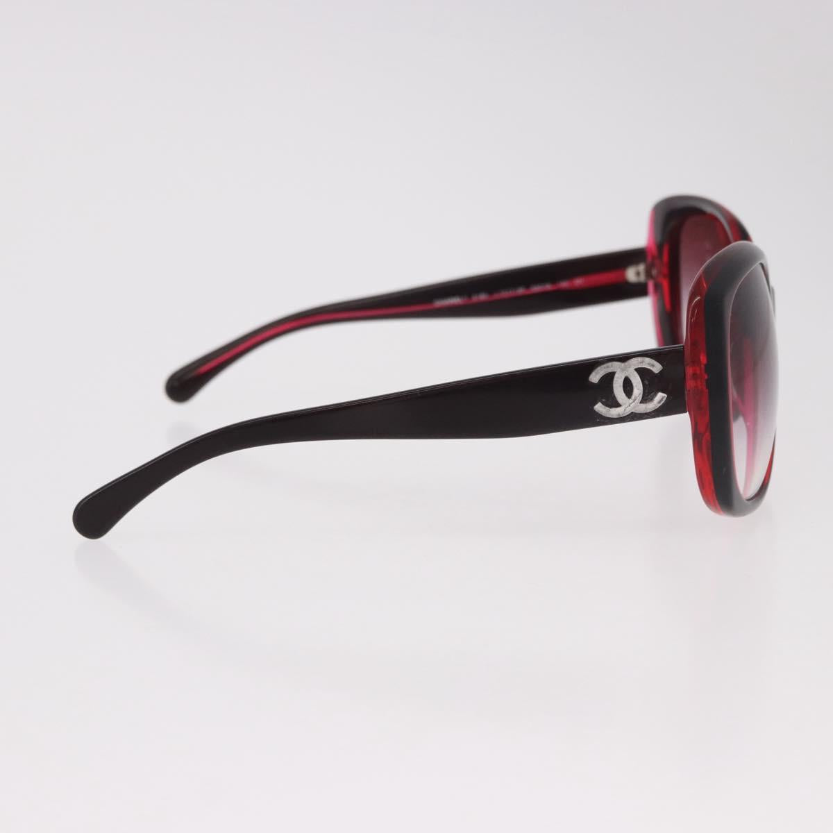 CHANEL Sunglasses Plastic Red CC Auth 190521
