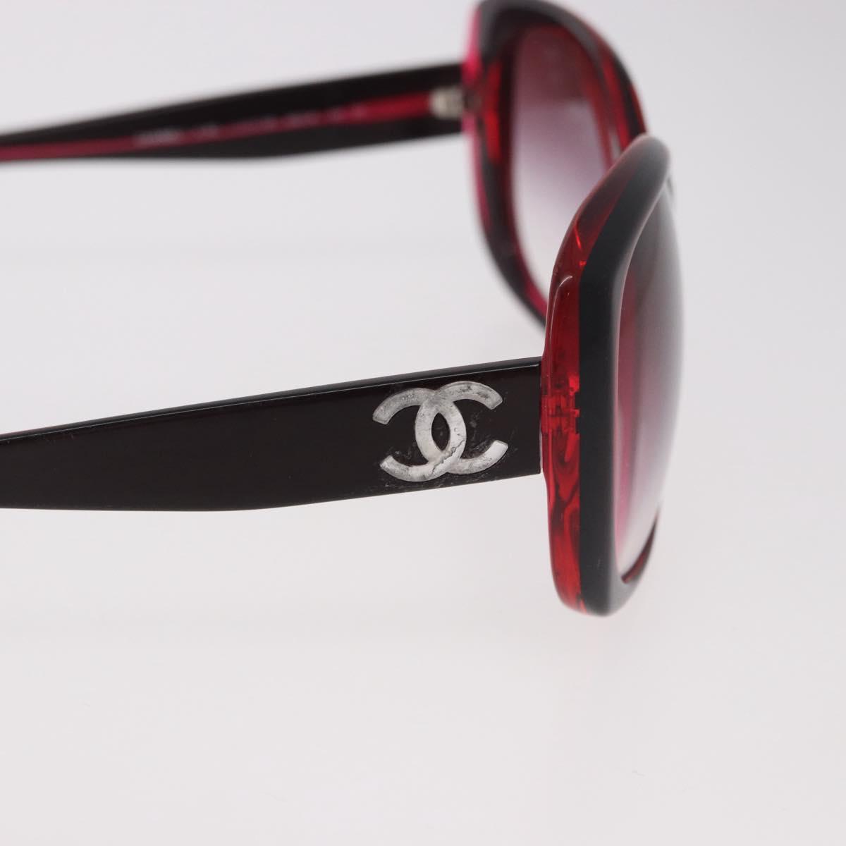 CHANEL Sunglasses Plastic Red CC Auth 190521