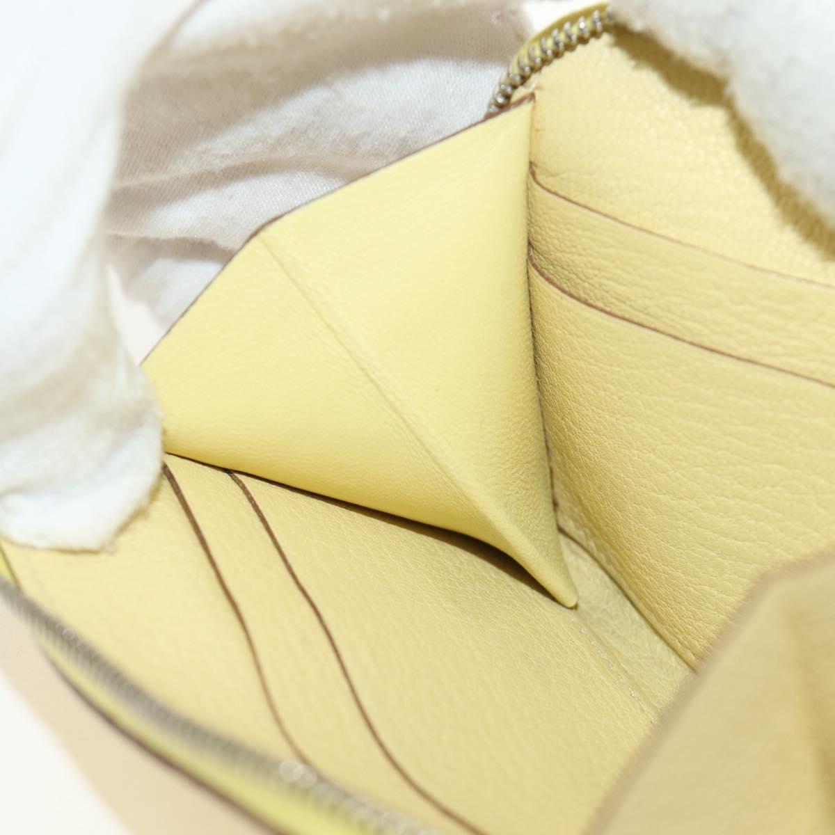 HERMES Coin Purse Taurillon Clemence Leather Yellow Auth 190522M