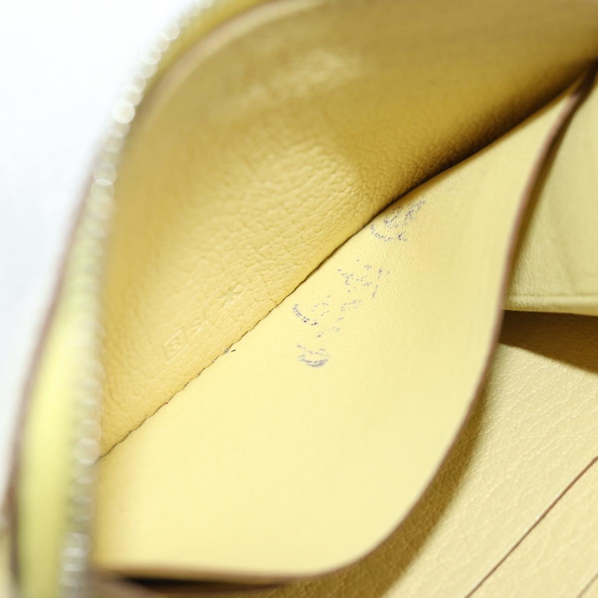 HERMES Coin Purse Taurillon Clemence Leather Yellow Auth 190522M