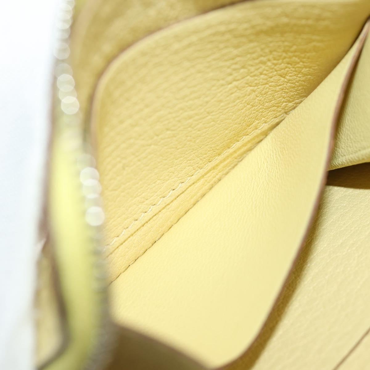 HERMES Coin Purse Taurillon Clemence Leather Yellow Auth 190522M