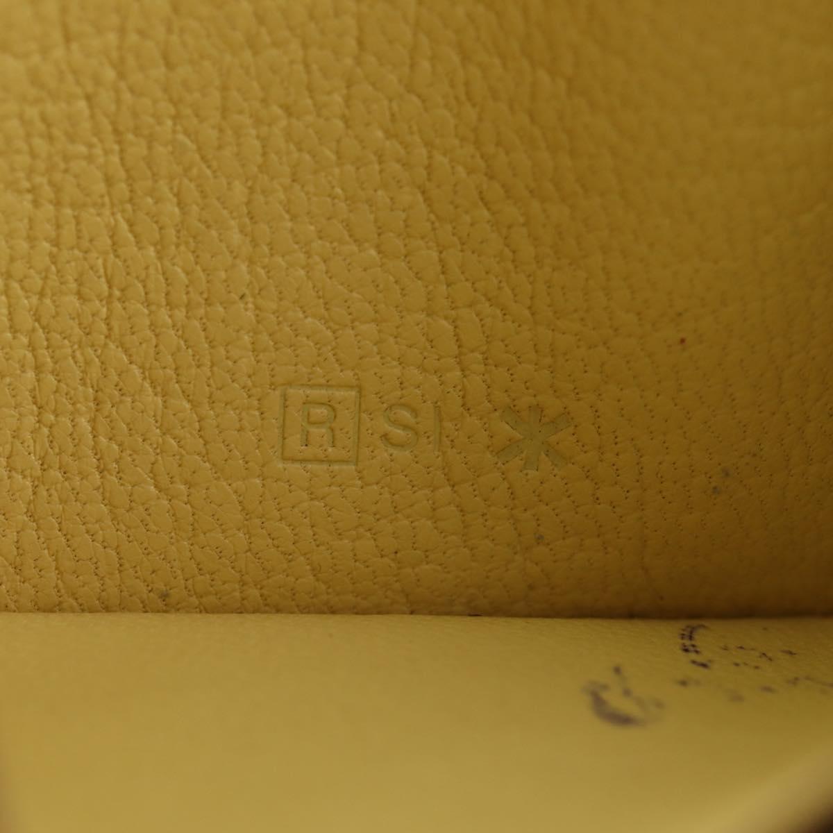 HERMES Coin Purse Taurillon Clemence Leather Yellow Auth 190522M