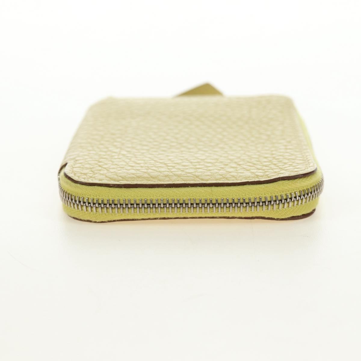 HERMES Coin Purse Taurillon Clemence Leather Yellow Auth 190522M