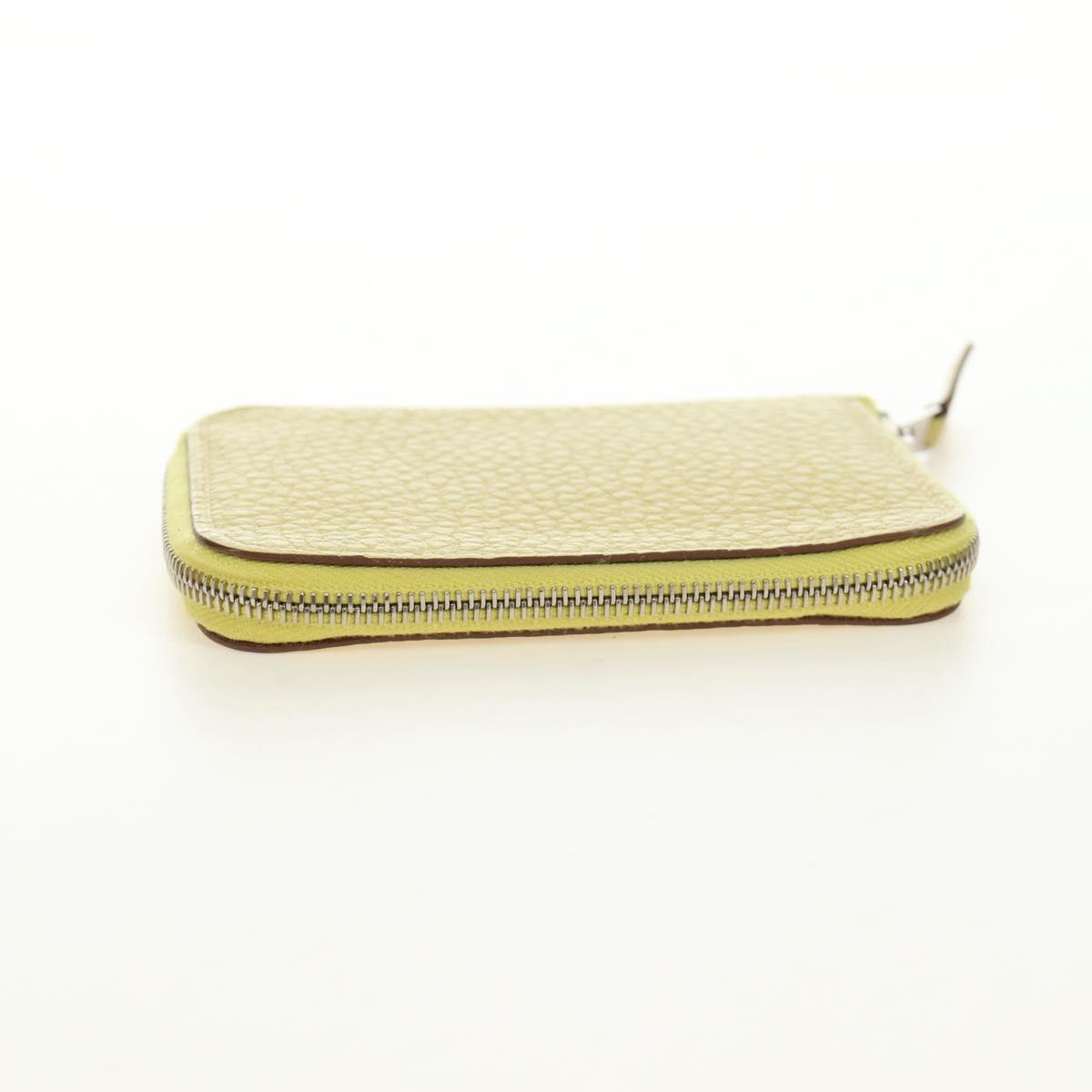 HERMES Coin Purse Taurillon Clemence Leather Yellow Auth 190522M