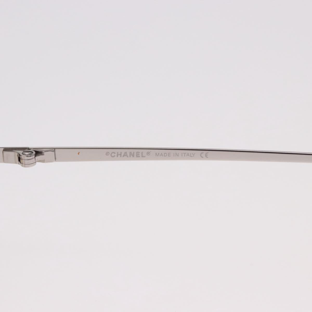CHANEL COCO Mark Rimless Sunglasses Metal Purple Silver CC Auth 190524M