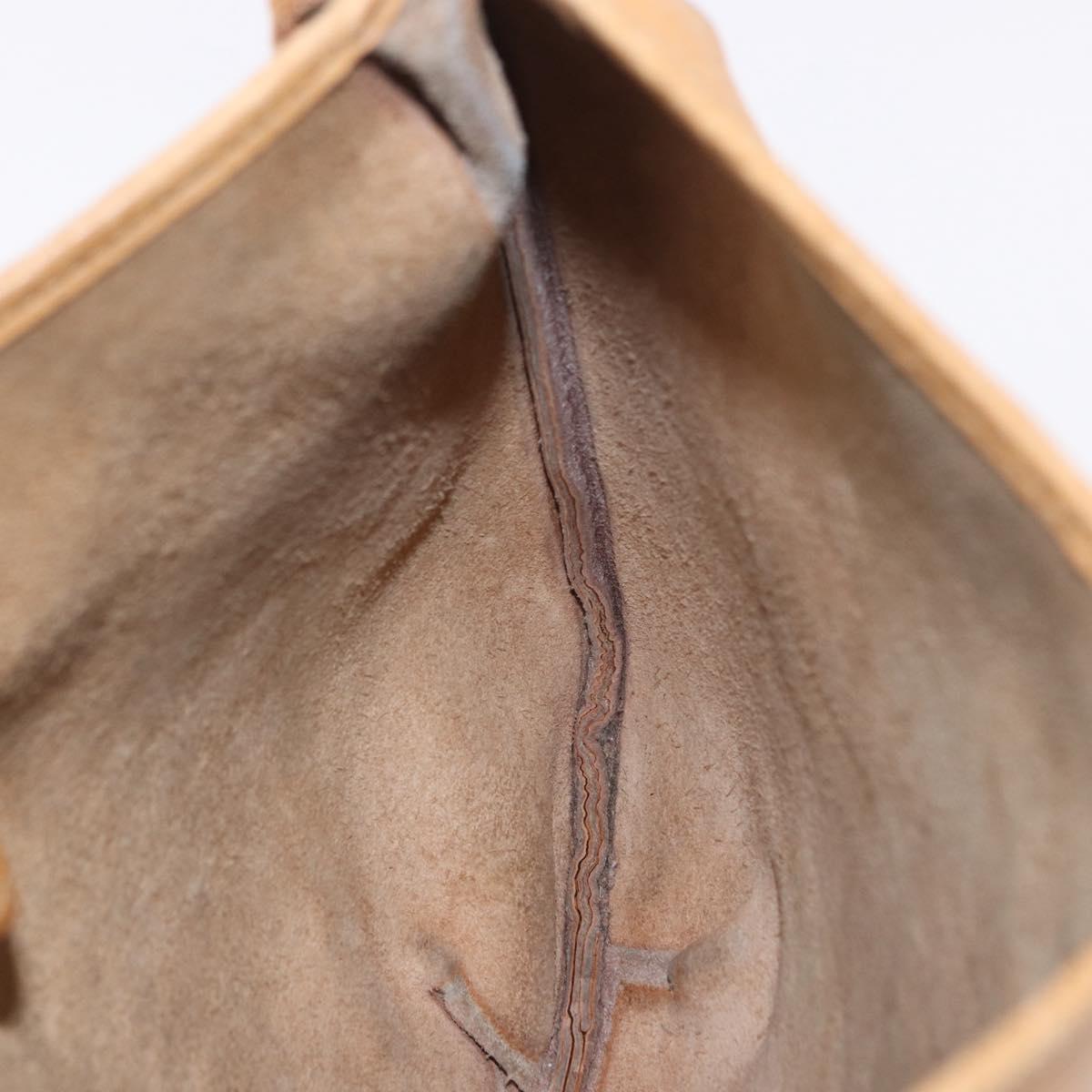 HERMES Rodeo Shoulder Bag Taurillon Leather Beige Gold Auth 190526