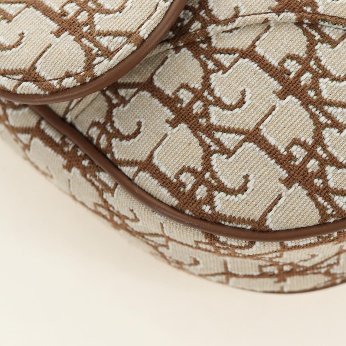 Christian Dior Trotter Canvas Saddle Bag Cactus Jack Beige Auth 190528M